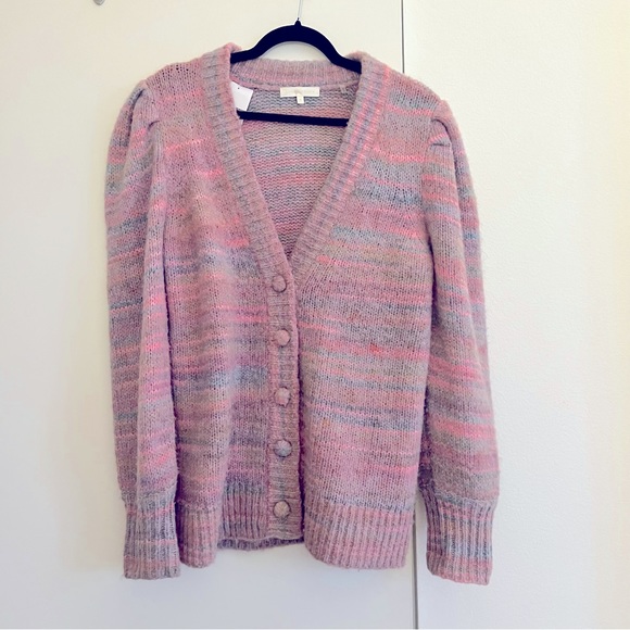 Love Shack Fancy - Wilford Boyfriend Cardigan in Pink Cloud - Picture 13 of 14